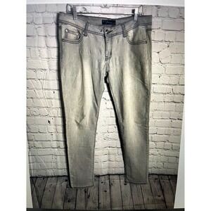 P&P Jeans  Grey Rhinestone Embellished Slim Denim Pants Size 11/12 Streetwear